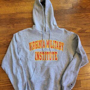 VMI Hoodie Sweatshirt Hooded Champion SMALL Virginia Military Institute GREY A1
